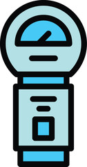 Poster - Parking payment device icon outline vector. Garage space. Vehicle zone color flat