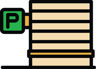 Poster - Parking place icon outline vector. Vehicle zone. Garage traffic color flat