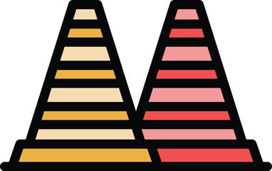 Poster - Parking road cones icon outline vector. Car garage. Space service color flat