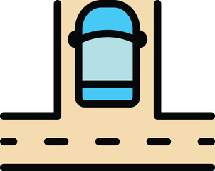 Poster - Vehicle zone parking icon outline vector. Space traffic. Car park color flat