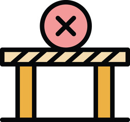 Poster - Parking road barrier icon outline vector. Car park. Vehicle zone color flat