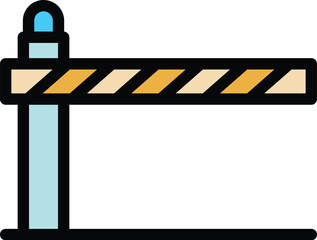 Poster - Parking barrier icon outline vector. Space place. Public automobile color flat