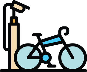 Poster - Bike parking security icon outline vector. Space zone. Public ticket color flat