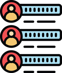 Poster - Conference participants icon outline vector. Online group. Video computer color flat