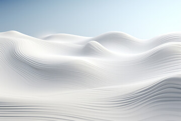 Abstract Wave Background. Minimal White Geometric. 3d rendering