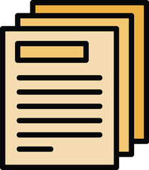 Poster - Paper screen conference icon outline vector. Webinar online. Group office color flat