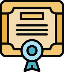 Poster - Conference diploma icon outline vector. Online group. Call webinar color flat