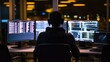 © ThisDesign - web developer coding on multiple screens in a tech-filled office generative ai
