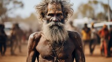 Australian Aboriginal Man In Outback 