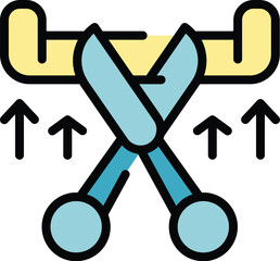 Poster - Cut money icon outline vector. Market finance. Work capital color flat