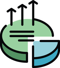 Poster - Pie chart market icon outline vector. People finance. Credit invest color flat