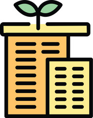 Poster - Big investment company icon outline vector. Business money. Market people color flat