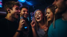 People Singing In Nightclub