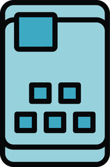 Poster - Resistant phone case icon outline vector. Device protect. Mobile cover color flat