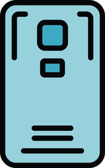 Poster - Shield phone case icon outline vector. Mobile cover. Device protect color flat
