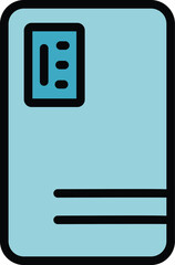 Poster - Plastic phone case icon outline vector. Mobile cover. Device protect color flat