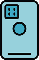 Poster - Smart phone case icon outline vector. Mobile cover. Protect device color flat