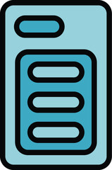 Poster - Anti drop case phone icon outline vector. Smartphone cover. Cell device color flat