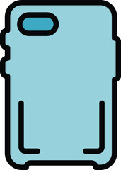 Poster - Bumper phone case icon outline vector. Smartphone cover. Cell device color flat