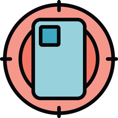 Poster - Phone shell case icon outline vector. Mobile cover. Glass device color flat