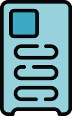 Poster - Case smartphone protector icon outline vector. Mobile phone. Cell device color flat