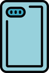 Poster - Protect smartphone icon outline vector. Phone case. Mobile cover color flat