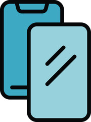 Poster - Phone case icon outline vector. Mobile cover. Cell device color flat