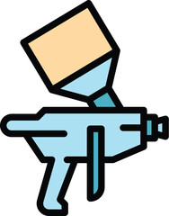Poster - Clean sprayer icon outline vector. Paint gun. Airbrush painter color flat