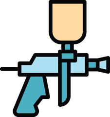 Poster - Sprayer equipment icon outline vector. Paint gun. Auto car spray color flat