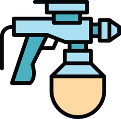 Poster - Coating sprayer icon outline vector. Spray gun. Air car auto color flat