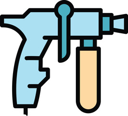 Poster - Roller sprayer icon outline vector. Painter gun. Air car auto color flat