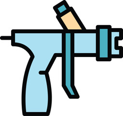 Poster - Industrial sprayer icon outline vector. Sprayer gun. Painter car body color flat
