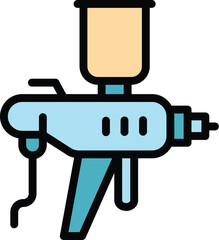 Poster - Varnish sprayer icon outline vector. Air car body. Spray paint color flat