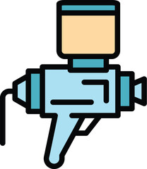 Poster - Brush sprayer icon outline vector. Car painter. Car body color flat