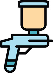 Poster - Painter gun icon outline vector. Air sprayer. Auto body color flat