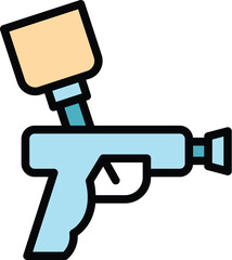 Poster - Airbrush gun icon outline vector. Air paint. Auto car color flat