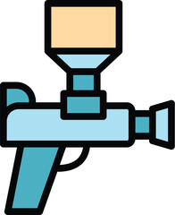 Poster - Sprayer icon outline vector. Paint gun. Spray painter color flat
