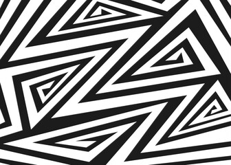 Poster - minimalist background with abstract geometric and curly lines. simple aztec ornament