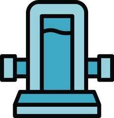 Poster - Purify osmosis icon outline vector. Water filter. Plant equipment color flat