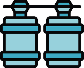 Poster - Home water osmosis icon outline vector. Filter system. Plant equipment color flat