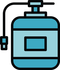 Poster - Pump tank icon outline vector. Water osmosis. Filtration plant color flat
