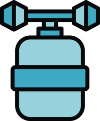 Poster - Refilling water tank icon outline vector. Filter system. Osmosis equipment color flat