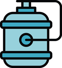 Poster - Tank filter icon outline vector. Water system. Plant equipment color flat