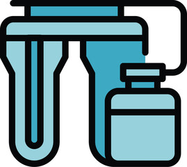 Poster - Kitchen water system icon outline vector. Osmosis filter. Purification equipment color flat