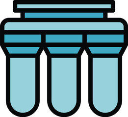 Poster - Purification system icon outline vector. Water filter. Plant equipment color flat