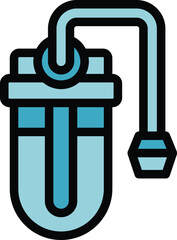 Poster - Water filter icon outline vector. Treatment equipment. System filter color flat