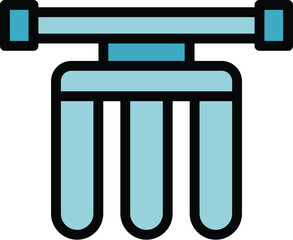Poster - Pipe water treatment icon outline vector. Filter system. Reverse osmosis color flat