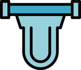 Poster - Osmosis filtration icon outline vector. Water filter. System plant color flat