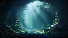 A Mysterious Underwater Hideaway Where Eels Twist And Turn Amidst Rocky Crevices