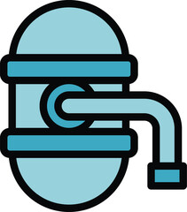 Poster - Osmosis icon outline vector. Water filter. Plant purification color flat